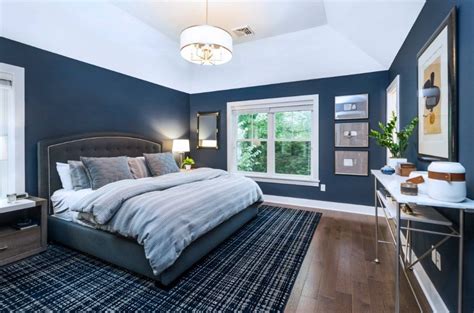 Blue Bedroom Walls With Dark Furniture